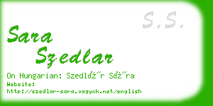 sara szedlar business card